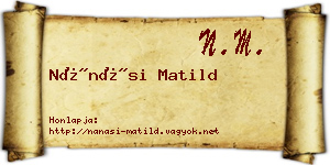 Nánási Matild névjegykártya